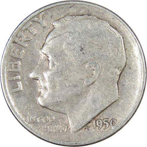 1950 D Roosevelt Dime AG ЗА Добра монета на САЩ от 90% Сребро и 10 карата, са подбрани