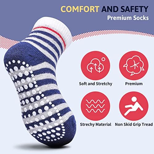 Нескользящие чорапи за деца Sosenfer с обков, 5-10 Чифта Нескользящих Чорапи на щиколотках за деца 1-7 години