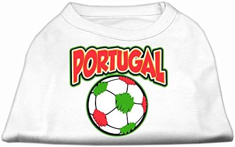 Тениска Mirage Pet Products Portugal Soccer С Трафаретным Принтом, Голяма, Бяла