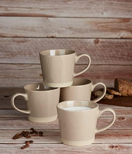 Чаши за кафе famiware Saturn 4 бр., Чаена Чаша на 12 унции, Чаши за Кейтеринга с дръжка за кафе, Чай, Какао, Мляко, Кафяв на