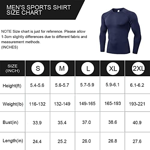 Мъжки Спортни Компресиране Риза За тренировки, Бягане С Дълъг Ръкав, на Хладно Сухо Основен Слой, Тениска За Активни Спортове,