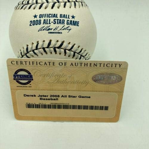 Дерек Джитър подписа Бейзболен договор за мач на звездите 2008 г. на стадион Стейнер COA Янките - Бейзболни топки с автографи