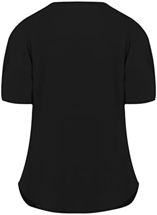 Модна Тениска за Жени, Блуза с V-образно деколте на Кръст, Обикновен Тениски с Къс Ръкав, Потници 2023, Летни