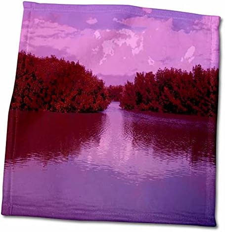 Триизмерен с принт в лилаво и бордовым Воден пейзаж Флорида - Кърпи (twl-205240-3)