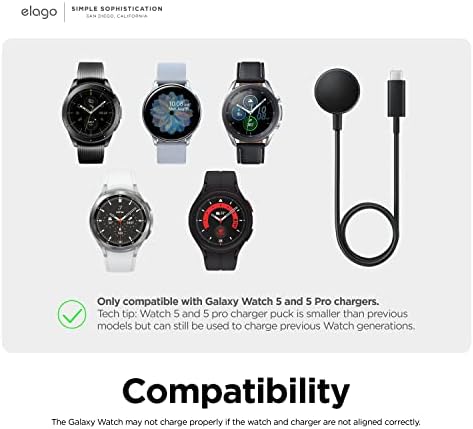 поставка elago GW5 е Съвместима с поставка за зарядно устройство Samsung Galaxy Watch 5 (40, 44 mm) / поставка
