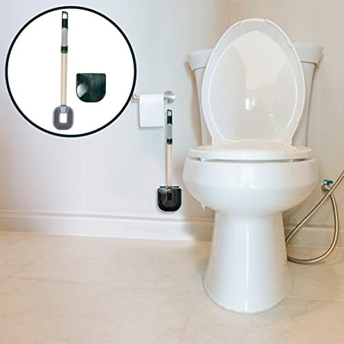 BIENKA 2 бр., четка за тоалетна и четка за почистване на тоалетната чиния, на Силиконова четка за тоалетна, Набор от притежателите на тоалетни четки за Баня, монтиран на