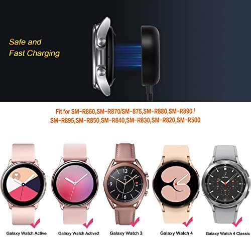 Зарядно устройство Galaxy Watch 4/4 Classic, 2 комплекта зарядни устройства за часа, Съвместим с Samsung Galaxy Watch 4/4 Classic /3 /Active 2 / Активни кабел за зареждане, докинг станция