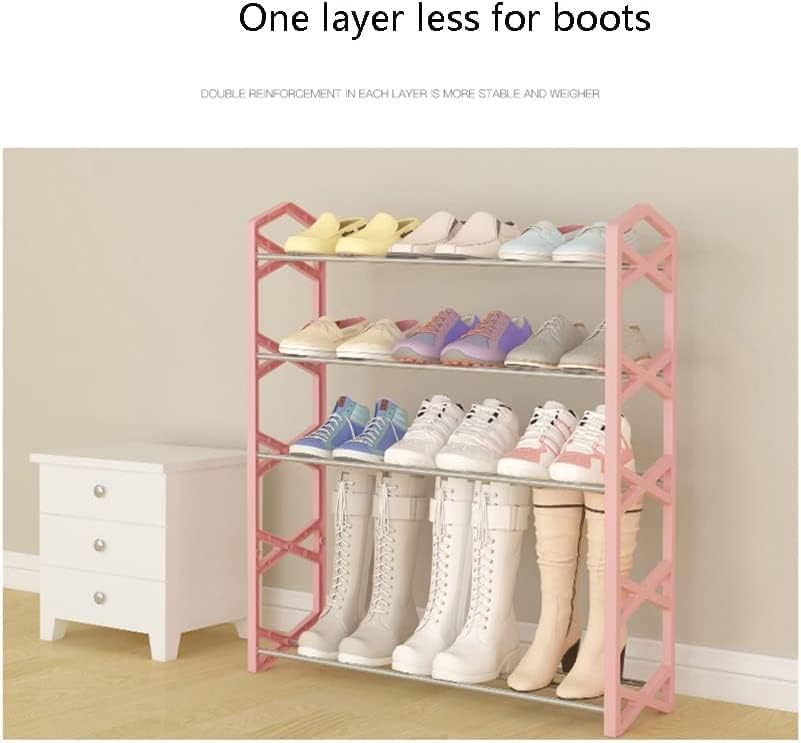Шкаф за обувки, Подвижни Стеллажа за съхранение на обувки DULASP Пластмаса за Съхранение на обувки в Училище, Семейства, Розов