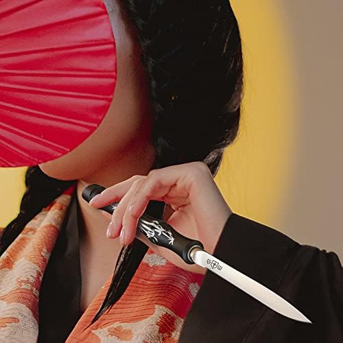 Комплект от 2 теми - Джобен нож - Японски Универсални Ножове с ножнами - Малко Черен Фиксиран Тактически Кухненски