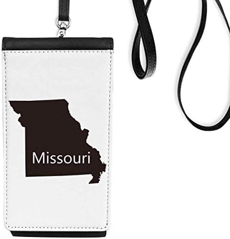 Мисури Америка Схема Карта САЩ Телефон в Чантата си Портфейл Окачен Мобилен Калъф Черен Джоба