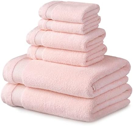 Комплект кърпи MARTHA STEWART от 6 теми | Памук | 2 Хавлиени кърпи - 2 Кърпи за ръце - 2 Гъба | бързо съхнещи, Плюшени, Абсорбиращи, с високо качество, подходящи за ежедневна упот