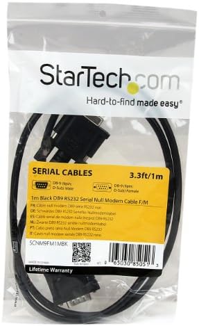 StarTech.com 1 м Черен сериен null-модем кабел RS232 DB9 F/M - DB9 от мъжете на една жена - на 9-пинов null-модем