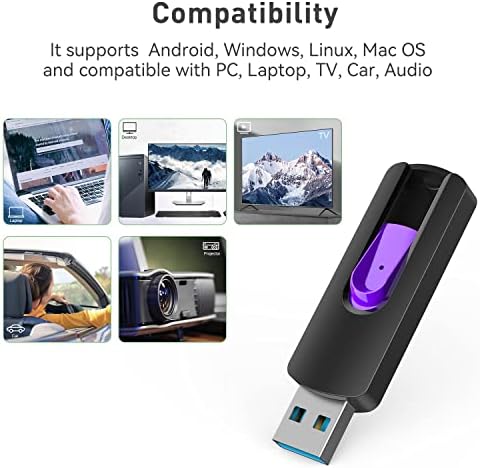 Aiibe 128 GB USB 3.0 флаш-памет 5 опаковки 128 GB флаш диск USB 3.0 флаш памет USB Флаш памет, Флаш-памет и 128 GB USB устройство (5 опаковки, Червен Зелен Син Жълт лилаво)