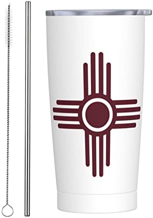 GHBC New Mexico Kostadin Sun Symbol Чаша От Неръждаема Стомана, 20 Грама С Соломинкой И Четка, Двойни Вакуумни Чаши