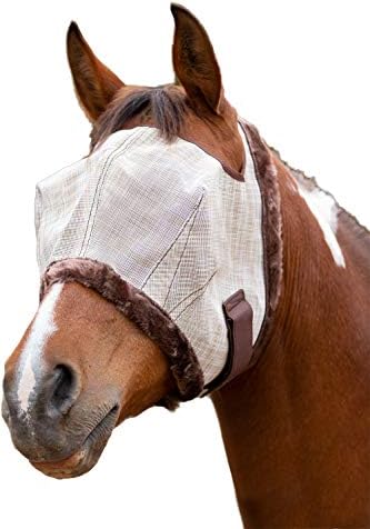 Маска Kensington Fly с руното покритие за коне — Предпазва лицето и очите от мухи и слънчевите лъчи, като същевременно осигуряват