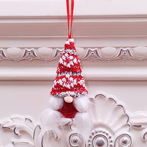 zhou'Anblossom Коледна Елха, Висящи украшения във формата на Джуджета ръчно изработени Комплект от 2 шведски Плюшени