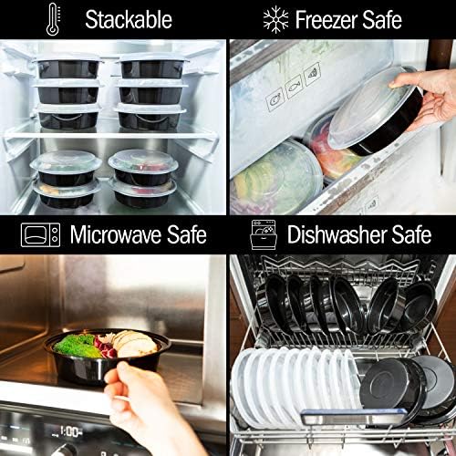 Кръгли пластмасови съдове за готвене и хранене Igluu - Нова подобрена делото - за Многократна употреба, контейнери за хранителни продукти, които не съдържат BPA, с затег