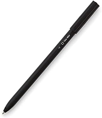 Химикалка писалка TRU RED Medium Point 1,0 мм, Черна, опаковки от два броя