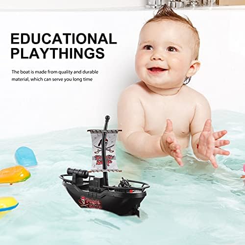 NUOBESTY 1 бр., Детска Pirate Лодка, Играчки за Басейни и Вани, Електрически Модел на Пиратски Кораб, Пират Забавни Забавни Играчки за Баня за Деца, ...