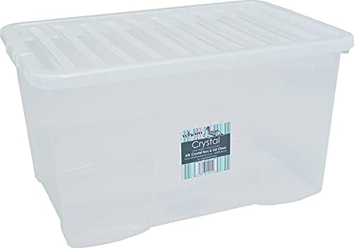 Кутия за съхранение на Фрасвам 14025 с капак, 60 Л Прозрачна Кутия за играчки с размер 60X40X33 см