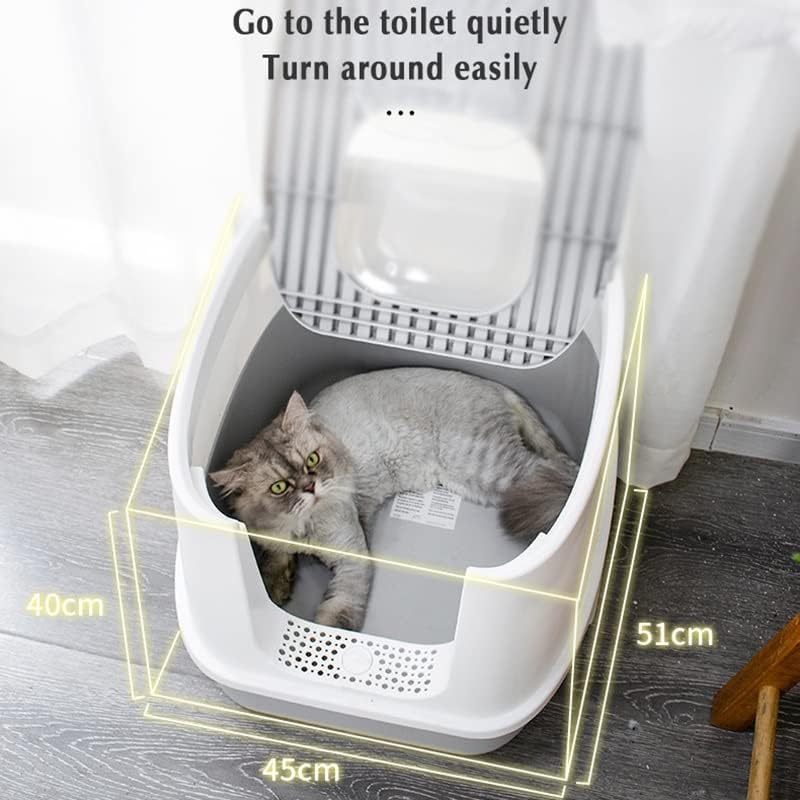 TJLSS котешката тип мида за котки със защита от Пръски вода, Закрит Висока Ограда, Мебели за Котешки тоалетни