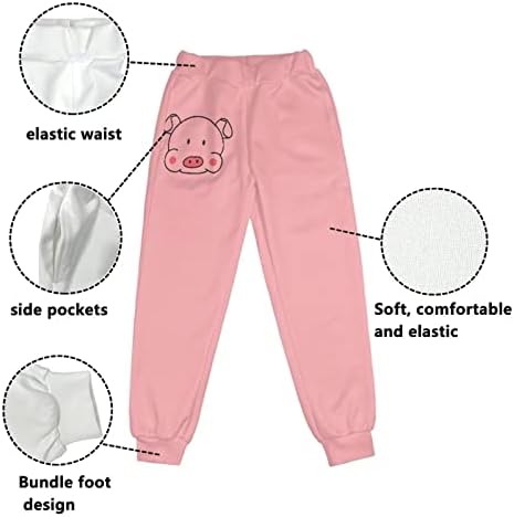 Спортни панталони Cozeyat Деца на възраст 4-15 години, Меки Панталони с дължина до щиколоток с джобове, За бягане на Високо