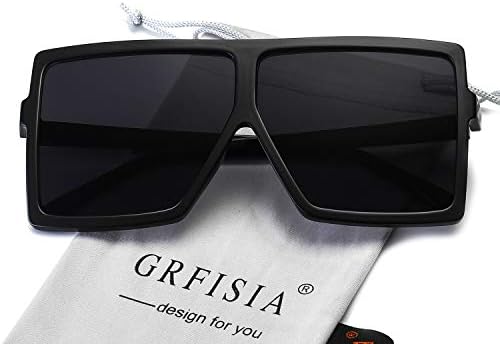 Слънчеви Очила Голям размер GRFISIA Square за Жени И Мъже с Плосък Покрив, Модни Нюанси