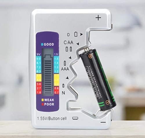 WellieSTR 4 бр. (Сребрист) Универсален Тестер за зареждане на батерии с LCD дисплей, Многофункционален Цифров Датчик за