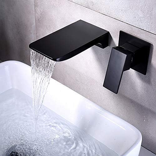 Смесител за мивка стенен матиран златен смесител за мивка в банята, с монтиран на стената черен водопадный миксер комбинация от смесители за басейна