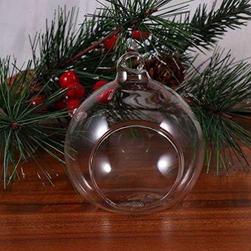 Amosfun 3 бр. Сферични Прозрачни Украса за Бродерия, наполняемые Коледа топка - Коледен Прозрачен Дизайн с Дупка за Окачване