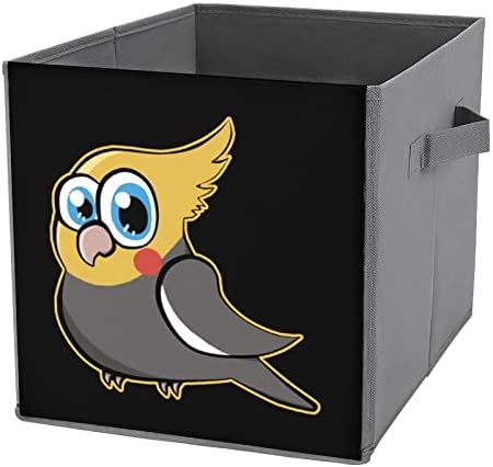 Сладък Папагал Птица Сгъваеми Кутии За Съхранение На Кубчета Организатор На Модни Тъканни Кутии За Съхранение На Вмъкване Кубични