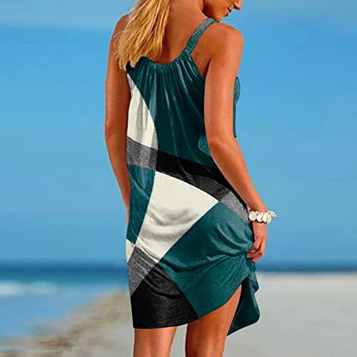 Женствена рокля за Лятото 2023, Рокля в стил Бохо с Флорални Принтом, Лятна Тениска Без Ръкави, хавлии за Плаж, Мини-Рокли