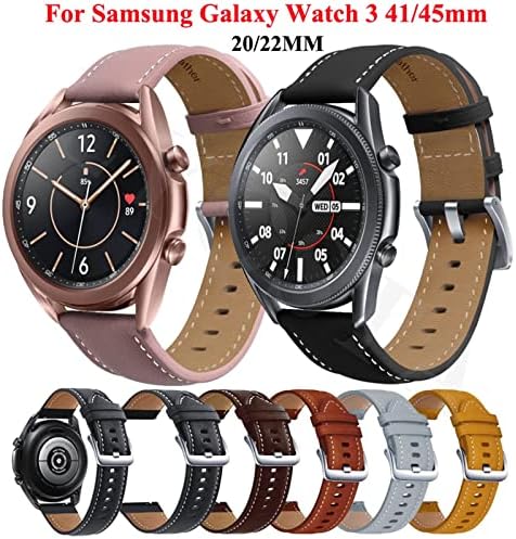 XJIM 22 20 мм Кожена Каишка За Samsung Galaxy Watch 3 41 45 мм 42 мм Гривна За Huawei Watch 3 GT2 46 мм Pro