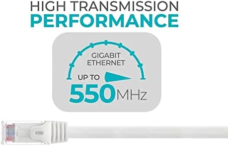 Свързване на Ethernet кабел Monoprice Cat6 - 5 метра - Бяло (12 бр) без довършителни RJ-45, Блокирани, 550 Mhz, UTP, Чисти