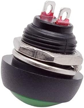 DAYAQ Мини Пластмасов бутон, с кръгла глава, за миг включване-изключване 2 Pin 12 мм Отменя хранене Без заключване