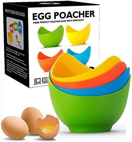 Egg Poacher - Печка за готвене на яйца-на очи с Кольцевыми щанд, Силиконова чаша за приготвяне на яйца-на очи с тези с незалепващо