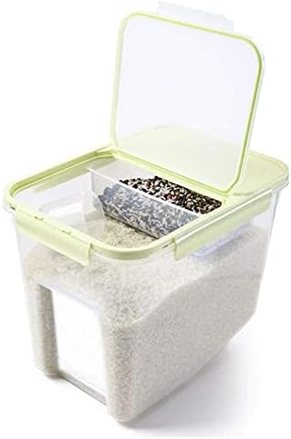 Контейнер за ориз ACCDUER Grain bin 10 кг, Кутия за съхранение на ориз, Кухненски Контейнер за съхранение с капак, Кухненски, с Мерным чаша Розова Кутия за съхранение на ориз