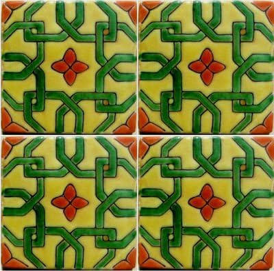 Внесените стоки 4,2x4,2 9 бр Alhambra Morocco Мексикански плочки Talavera
