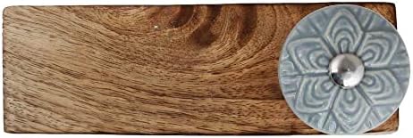 Индийска Дървена рамка, която да запушва за рафтове | рамка, която да запушва с Цветен Модел за Ръчна работа | Зелена рамка, която да запушва от Каучук за дома (13,97 см, 2