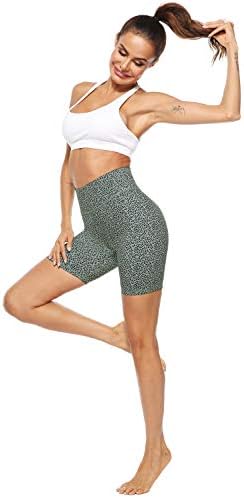 Дамски спортни къси панталони за йога PERSIT с принтом и висока талия, 2 Потайных джоба си, Матови, Спортни къси панталони за контрол на корема