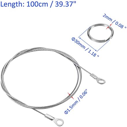 Дължина 1,5 мм, широчина 100 см, въжета за защитен кабел 6 бр. с брелками 2x30 mm 12 бр., се прилагат за използване на открито