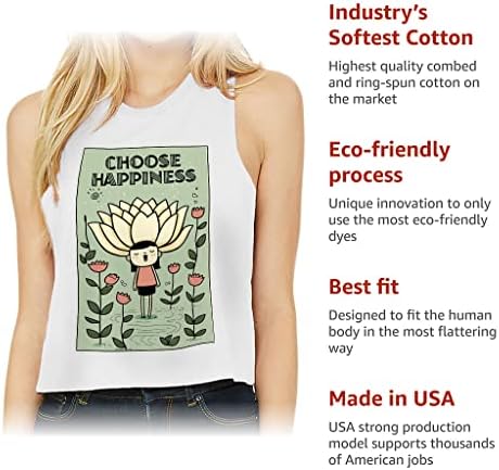 Избери Укороченную фланелка Happiness Racerback - Графичная Жена на майк - Красива риза