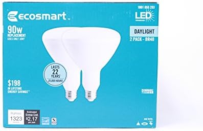 Led лампа EcoSmart мощност 90 W, еквивалентна дневна светлина BR40 с регулируема яркост (2 бр.)