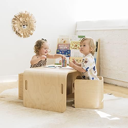 Универсална маса и Стол ECR4Kids от Гнутого дърво, Детски мебели, Естествен, от 3 теми