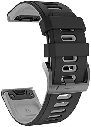 AHGDDA Силикон каишка за часовник Garmin Fenix Fenix 7X Часовници Fenix 7 Быстросъемный Лесно надевающийся Каишка за китката 26-22 мм (Цвят: ЧЕРВЕН черен, размер: Fenix 7X)