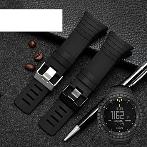 AHGDDA Умен силикон каишка за часовник SUUNTO CORE Гумена каишка гривна 35 мм черен колан в комплект Винтове отвертка