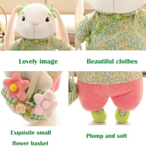 QCOTNG/Чифт плюшени играчки със заек в китайски стил, мека играчка със заек за момичета, Скъпа Мека кукла със