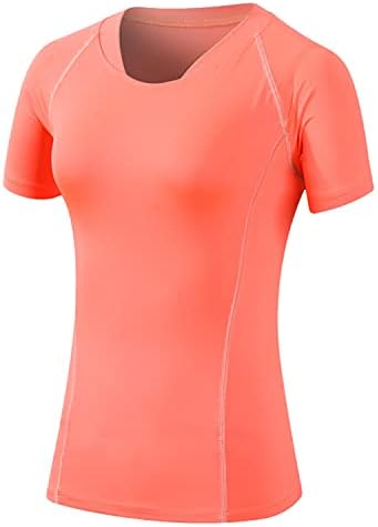 Дамски Компресиране Риза, Тренировочная Спортна Риза Dry fit С Къс ръкав, Основен Слой