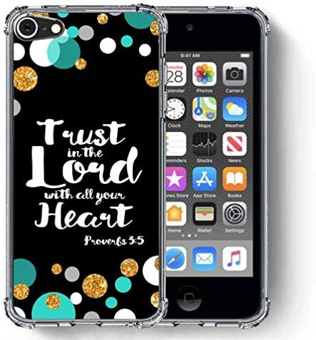 калъф за iPod Touch 7, iPod Touch 6/iPod Touch 5/iPod Touch 2019, калъф SuperbBeast [Притчи 3: 5 Доверете се на Господа с цялото си сърце] ултра тънък Защитен калъф /подсилени кът