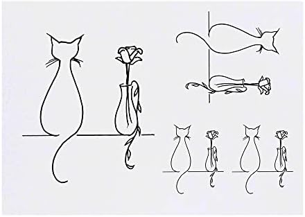 Временни татуировки Azeeda 4 x Котка и ваза за цветя (TO00055507)